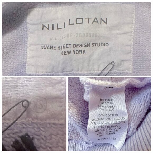 NILI LOTAN Classic Crewneck Sweatshirt, tie-dyed, Size XS, New with tags - Picture 6 of 12